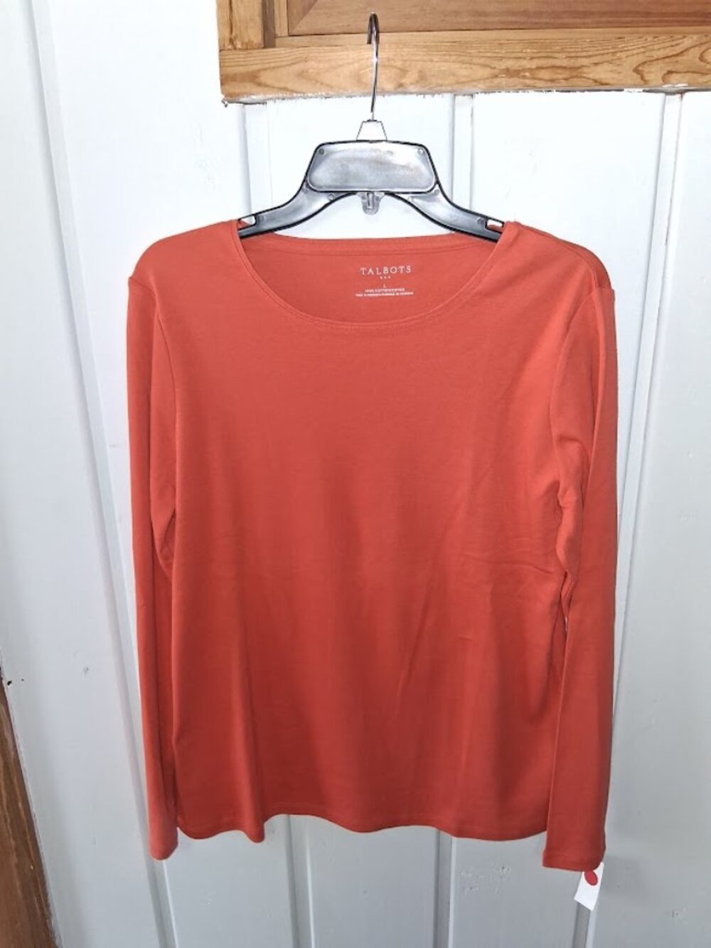 Talbots Cotton Round Neck Long Sleeve Tee Sz L NWT